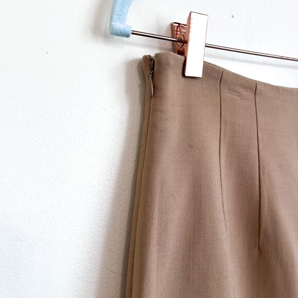 Lauren Ralph Lauren Women Wool Pencil Skirt Size 8 Tan Old Money Preppy Academia - Picture 3 of 4